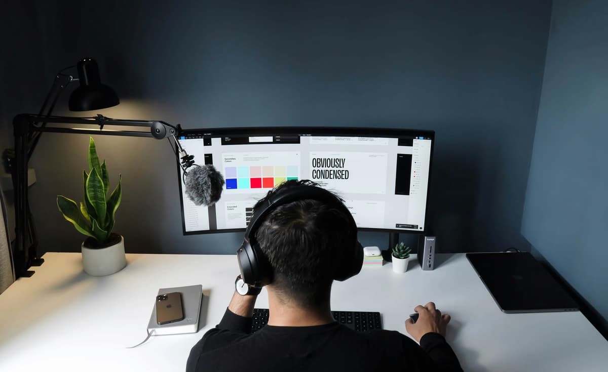 Developer working at desk